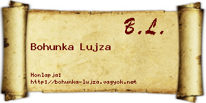 Bohunka Lujza névjegykártya